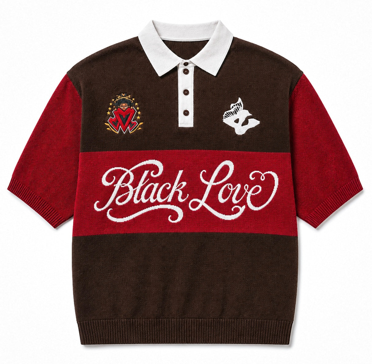 Black LOVE Knit Polo