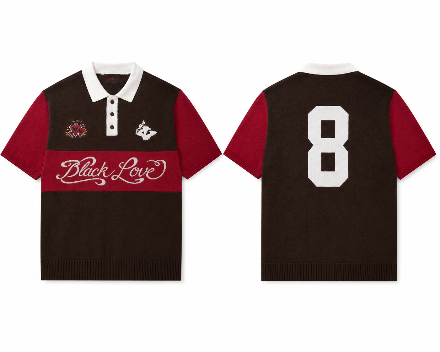 Black LOVE Knit Polo
